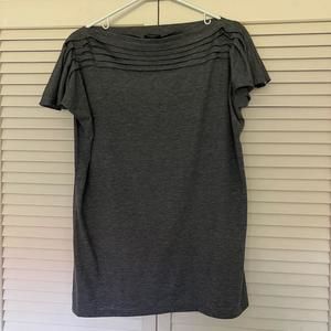Talbots Top Gray XL Cap Sleeves Pullover Rayon Blend